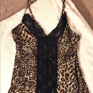 Fredericks Leopard and Lace Sexy Nightgown